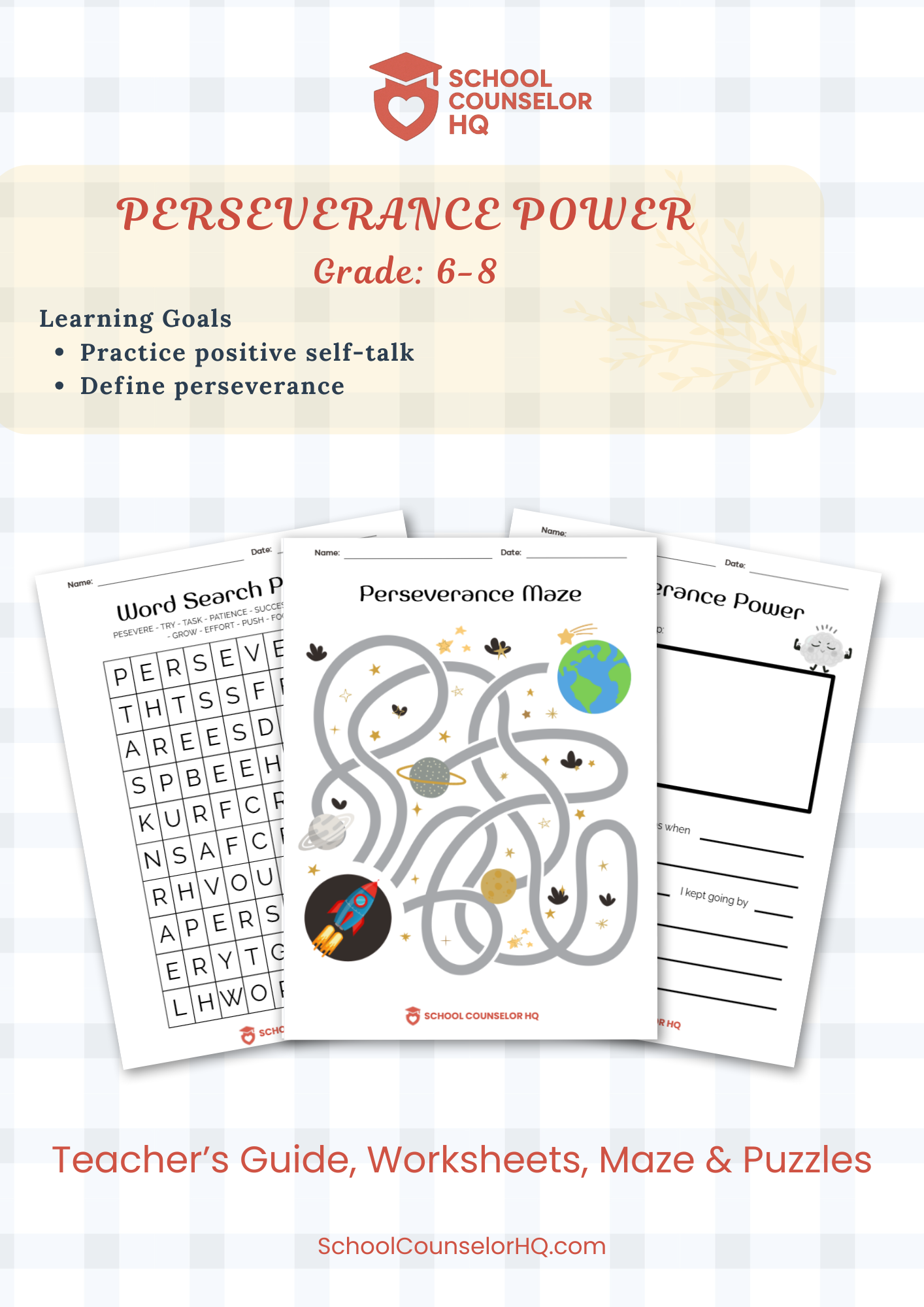 Perseverance Power – Positive Self Talk by School Counselor HQ