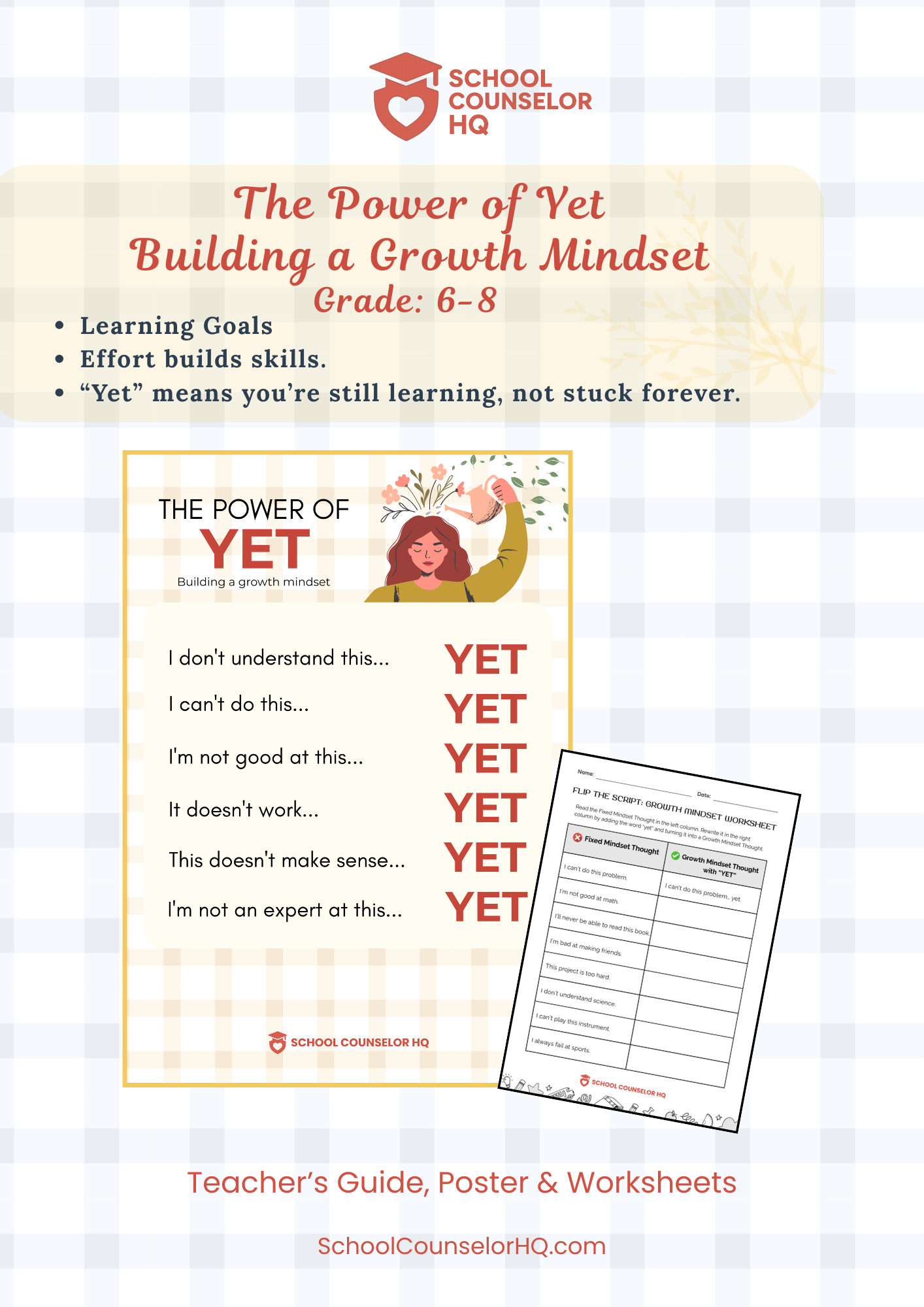 The Power of Yet – Building a Growth Mindset by School Counselor HQ