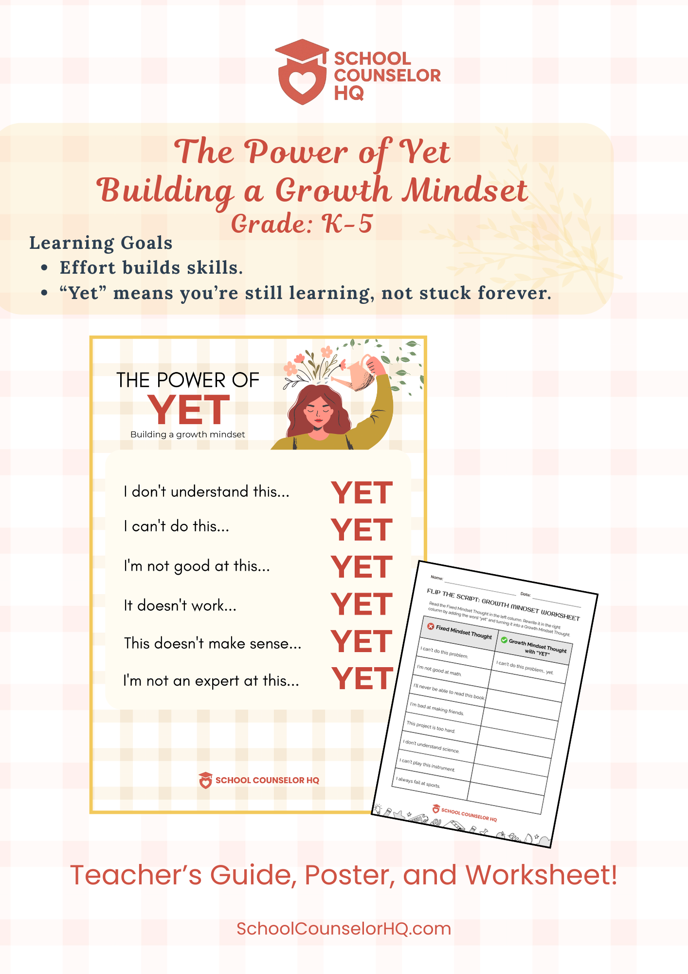 The Power of Yet Elementary by School Counselor HQ