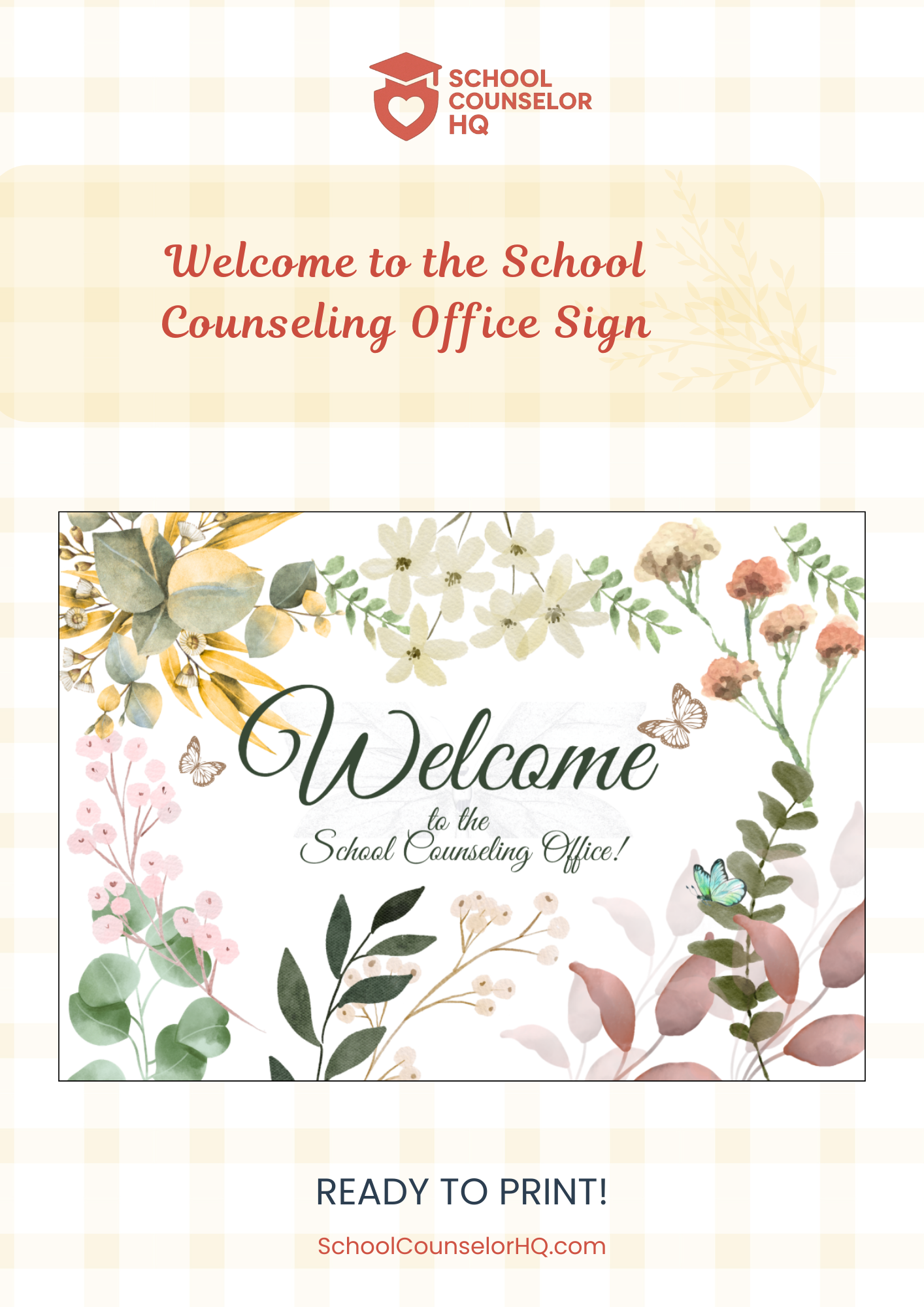 Welcome to the Counseling Office Sign